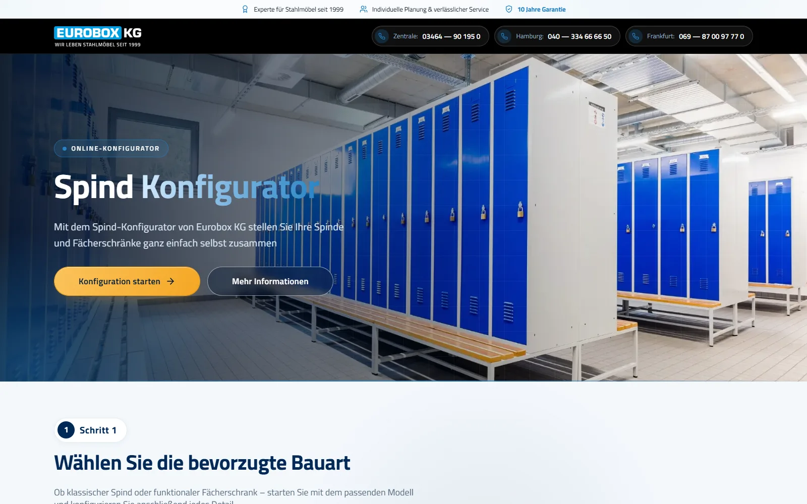 Eurobox locker configurator website